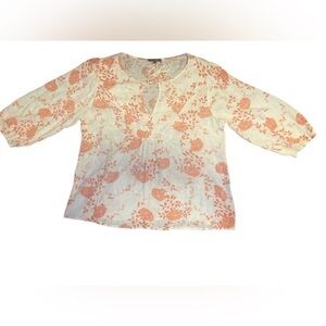 Papermoon Women’s Addley White Orange Floral Tied Keyhole Clip Dot Medium